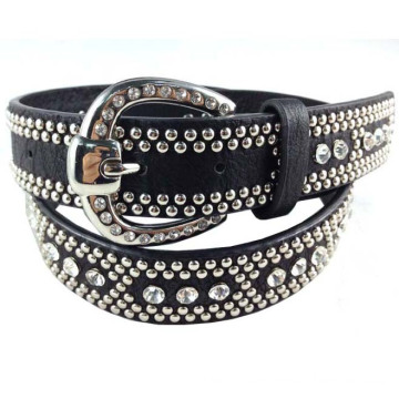 American Western Style Fashion Belt with Glass Stone